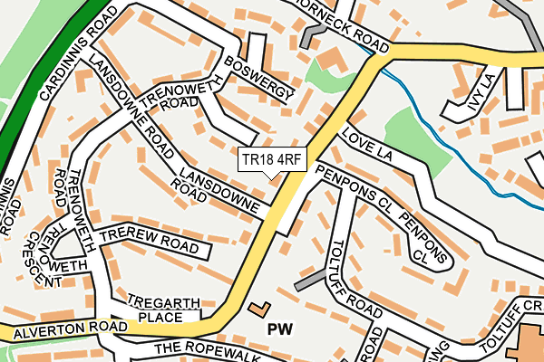 TR18 4RF map - OS OpenMap – Local (Ordnance Survey)