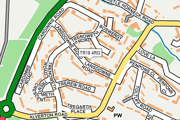 TR18 4RG map - OS OpenMap – Local (Ordnance Survey)