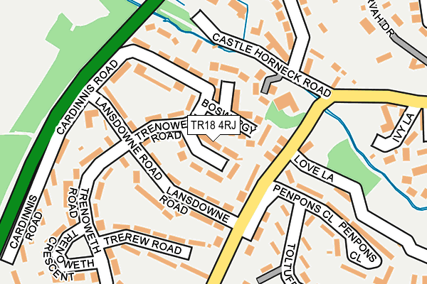 TR18 4RJ map - OS OpenMap – Local (Ordnance Survey)