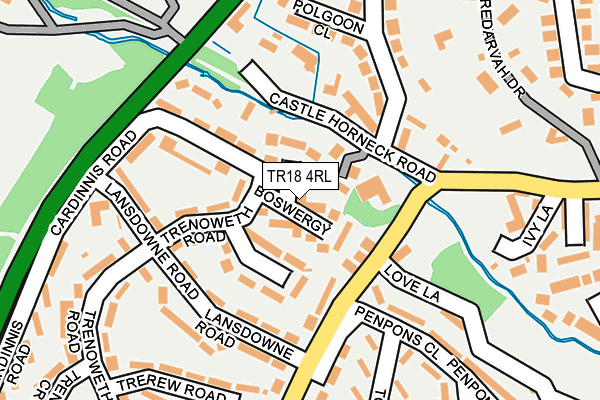TR18 4RL map - OS OpenMap – Local (Ordnance Survey)