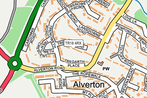 TR18 4RX map - OS OpenMap – Local (Ordnance Survey)