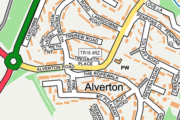 TR18 4RZ map - OS OpenMap – Local (Ordnance Survey)