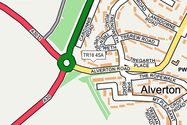 TR18 4SA map - OS OpenMap – Local (Ordnance Survey)