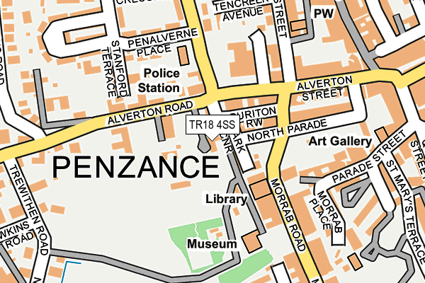 TR18 4SS map - OS OpenMap – Local (Ordnance Survey)