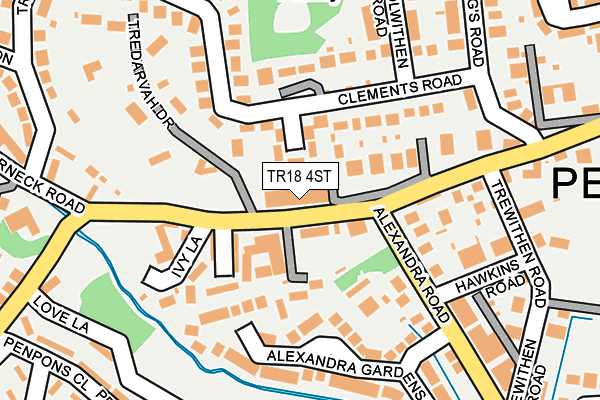 TR18 4ST map - OS OpenMap – Local (Ordnance Survey)