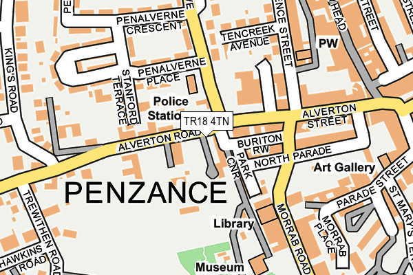 TR18 4TN map - OS OpenMap – Local (Ordnance Survey)