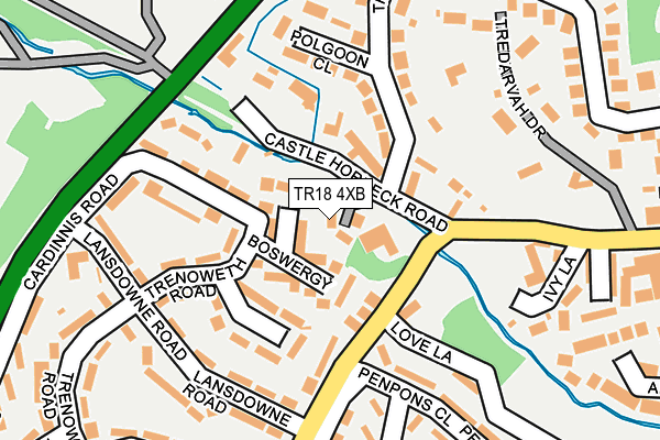 TR18 4XB map - OS OpenMap – Local (Ordnance Survey)