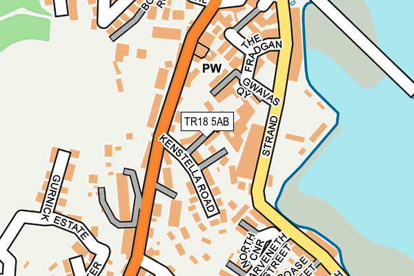 TR18 5AB map - OS OpenMap – Local (Ordnance Survey)