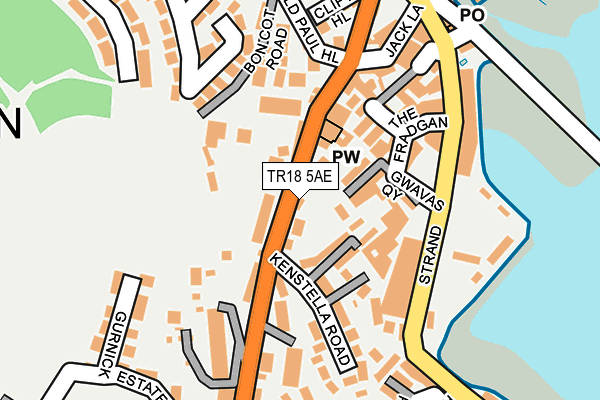 TR18 5AE map - OS OpenMap – Local (Ordnance Survey)