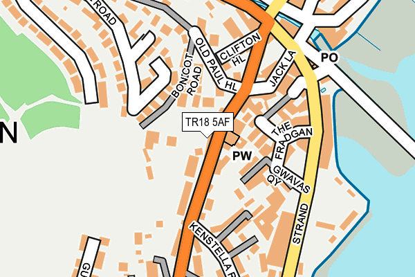 TR18 5AF map - OS OpenMap – Local (Ordnance Survey)