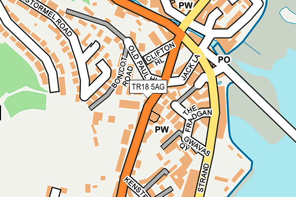 TR18 5AG map - OS OpenMap – Local (Ordnance Survey)