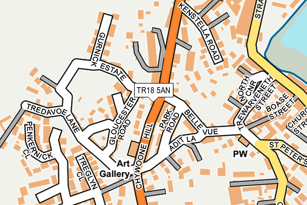 TR18 5AN map - OS OpenMap – Local (Ordnance Survey)