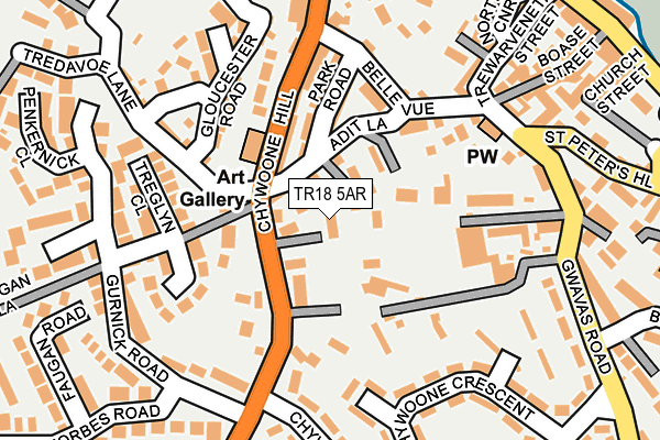 TR18 5AR map - OS OpenMap – Local (Ordnance Survey)