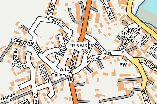 TR18 5AS map - OS OpenMap – Local (Ordnance Survey)