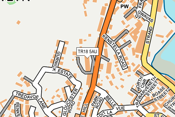 TR18 5AU map - OS OpenMap – Local (Ordnance Survey)
