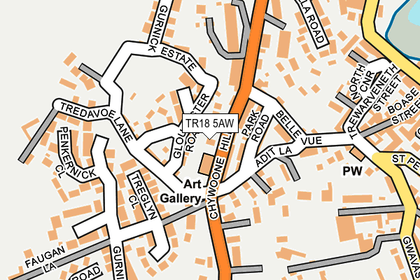 TR18 5AW map - OS OpenMap – Local (Ordnance Survey)