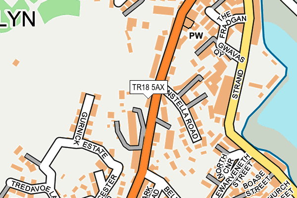 TR18 5AX map - OS OpenMap – Local (Ordnance Survey)