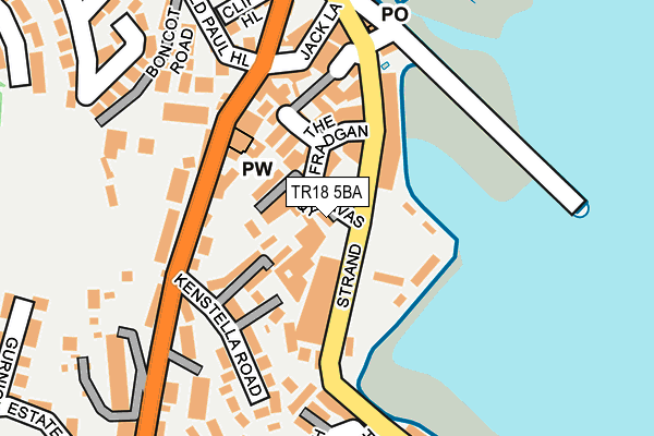 TR18 5BA map - OS OpenMap – Local (Ordnance Survey)