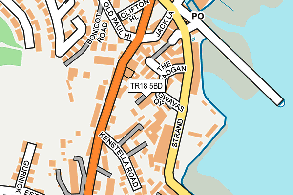 TR18 5BD map - OS OpenMap – Local (Ordnance Survey)