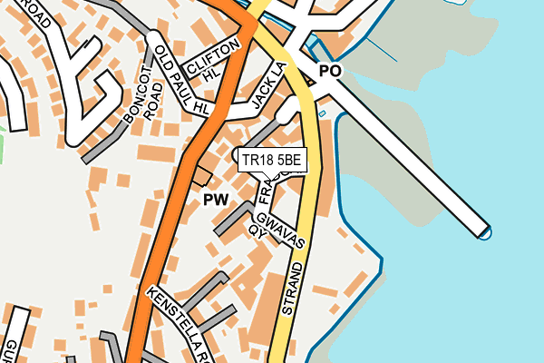 TR18 5BE map - OS OpenMap – Local (Ordnance Survey)