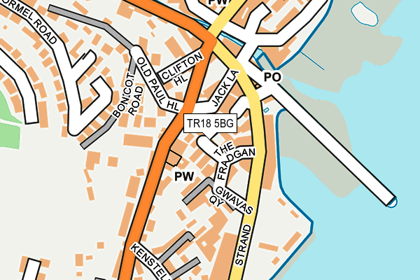 TR18 5BG map - OS OpenMap – Local (Ordnance Survey)