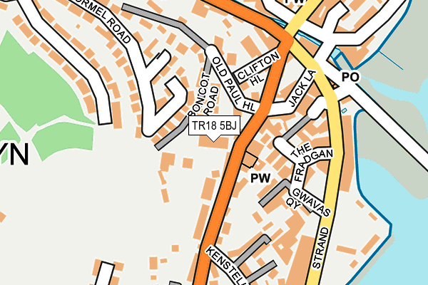 TR18 5BJ map - OS OpenMap – Local (Ordnance Survey)