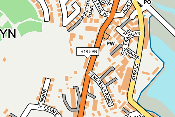 TR18 5BN map - OS OpenMap – Local (Ordnance Survey)