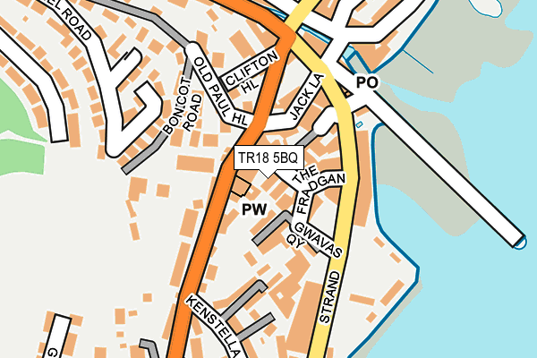 TR18 5BQ map - OS OpenMap – Local (Ordnance Survey)