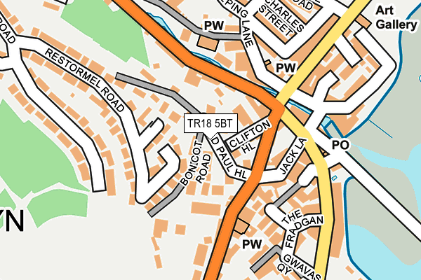 TR18 5BT map - OS OpenMap – Local (Ordnance Survey)