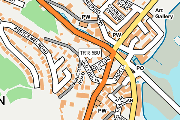 TR18 5BU map - OS OpenMap – Local (Ordnance Survey)