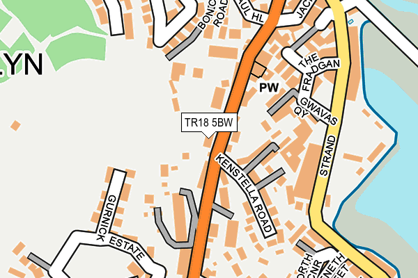 TR18 5BW map - OS OpenMap – Local (Ordnance Survey)