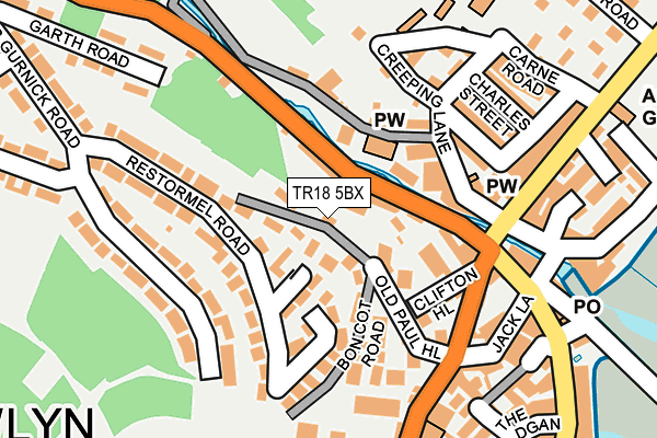 TR18 5BX map - OS OpenMap – Local (Ordnance Survey)