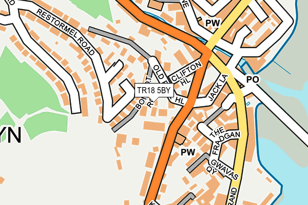 TR18 5BY map - OS OpenMap – Local (Ordnance Survey)