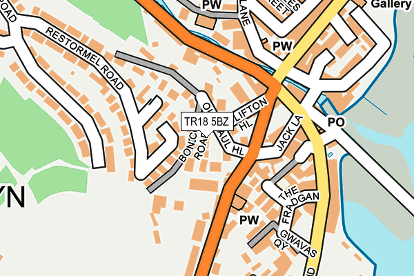 TR18 5BZ map - OS OpenMap – Local (Ordnance Survey)