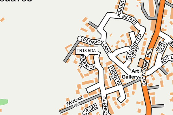 TR18 5DA map - OS OpenMap – Local (Ordnance Survey)