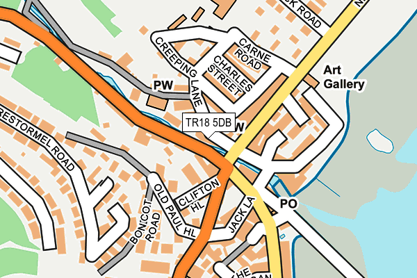 TR18 5DB map - OS OpenMap – Local (Ordnance Survey)