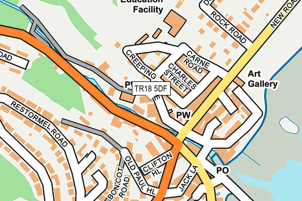 TR18 5DF map - OS OpenMap – Local (Ordnance Survey)