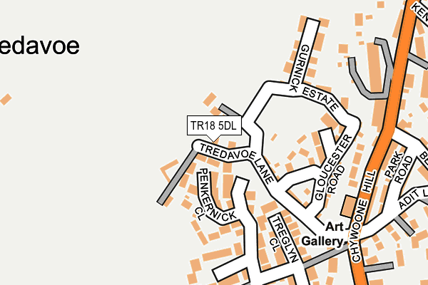 TR18 5DL map - OS OpenMap – Local (Ordnance Survey)