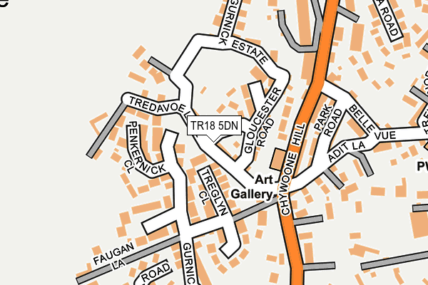 TR18 5DN map - OS OpenMap – Local (Ordnance Survey)