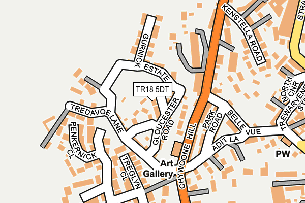 TR18 5DT map - OS OpenMap – Local (Ordnance Survey)