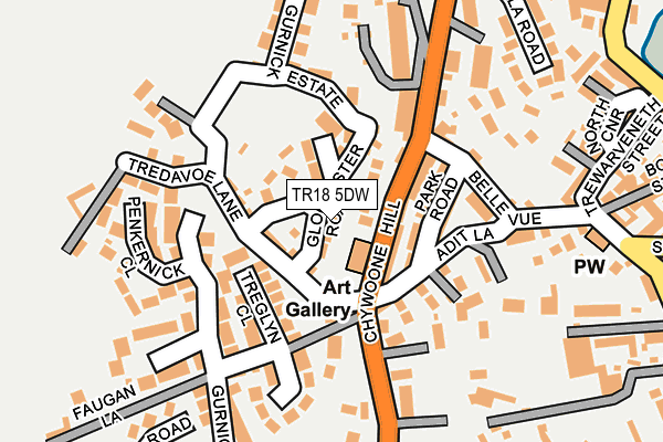 TR18 5DW map - OS OpenMap – Local (Ordnance Survey)