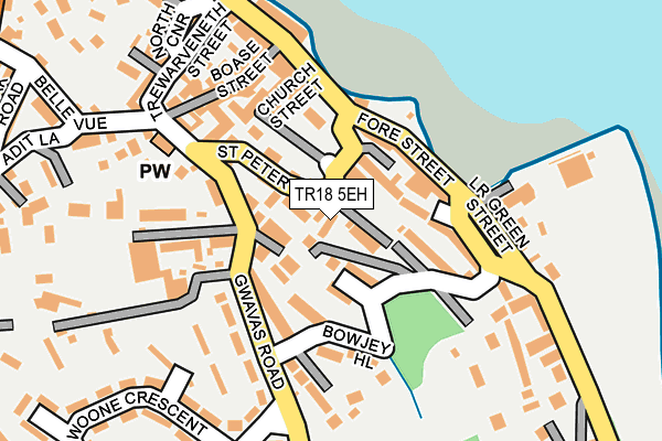 TR18 5EH map - OS OpenMap – Local (Ordnance Survey)