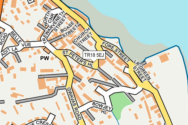 TR18 5EJ map - OS OpenMap – Local (Ordnance Survey)