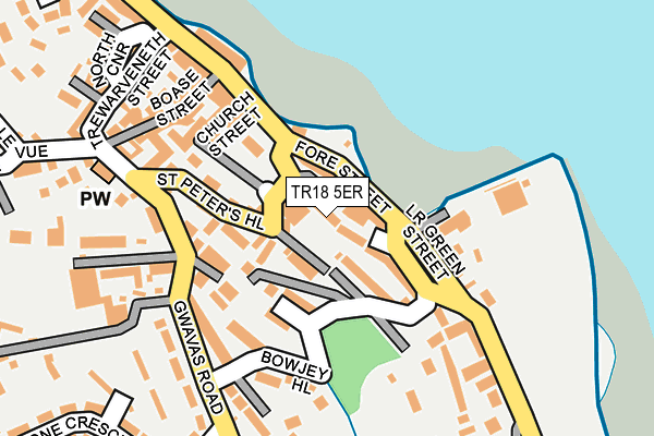 TR18 5ER map - OS OpenMap – Local (Ordnance Survey)