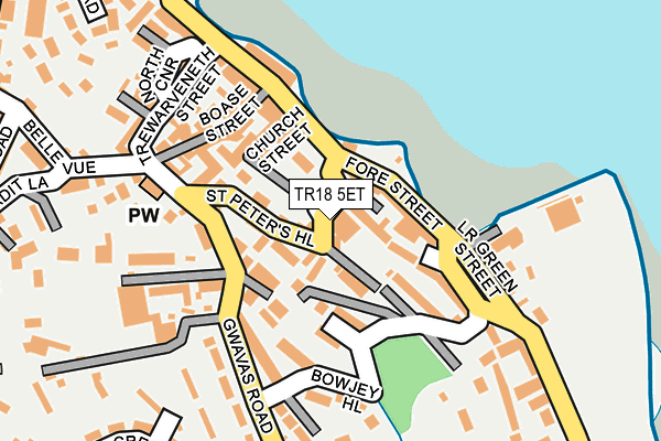 TR18 5ET map - OS OpenMap – Local (Ordnance Survey)