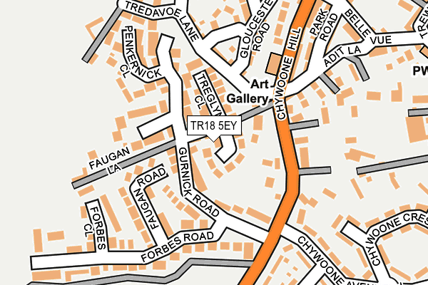 TR18 5EY map - OS OpenMap – Local (Ordnance Survey)