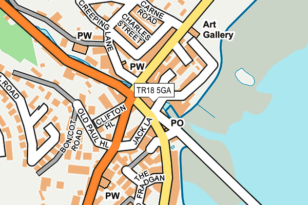 TR18 5GA map - OS OpenMap – Local (Ordnance Survey)