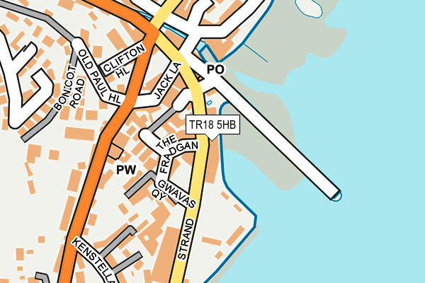 TR18 5HB map - OS OpenMap – Local (Ordnance Survey)