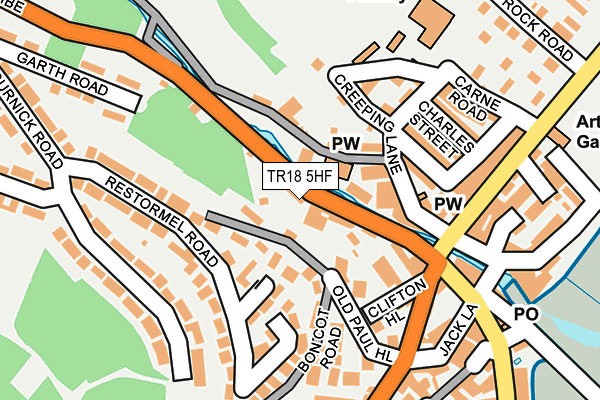 TR18 5HF map - OS OpenMap – Local (Ordnance Survey)