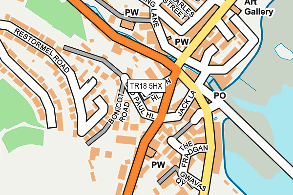 TR18 5HX map - OS OpenMap – Local (Ordnance Survey)